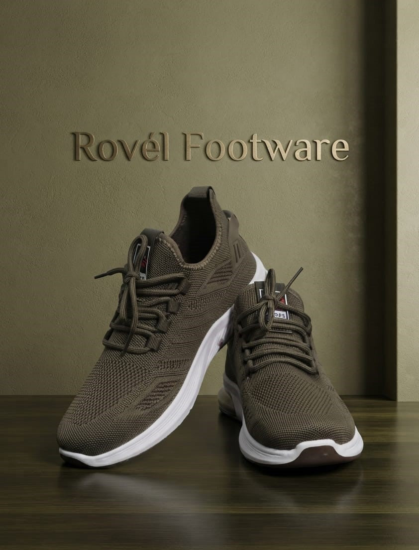 Breathable knit athletic walking shoe